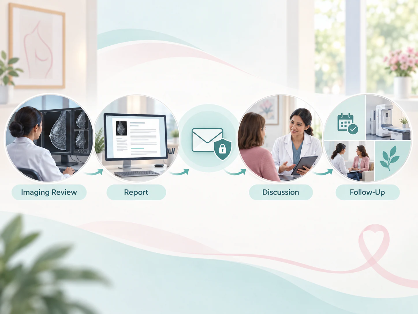 Planning reports and follow-up after breast imaging
