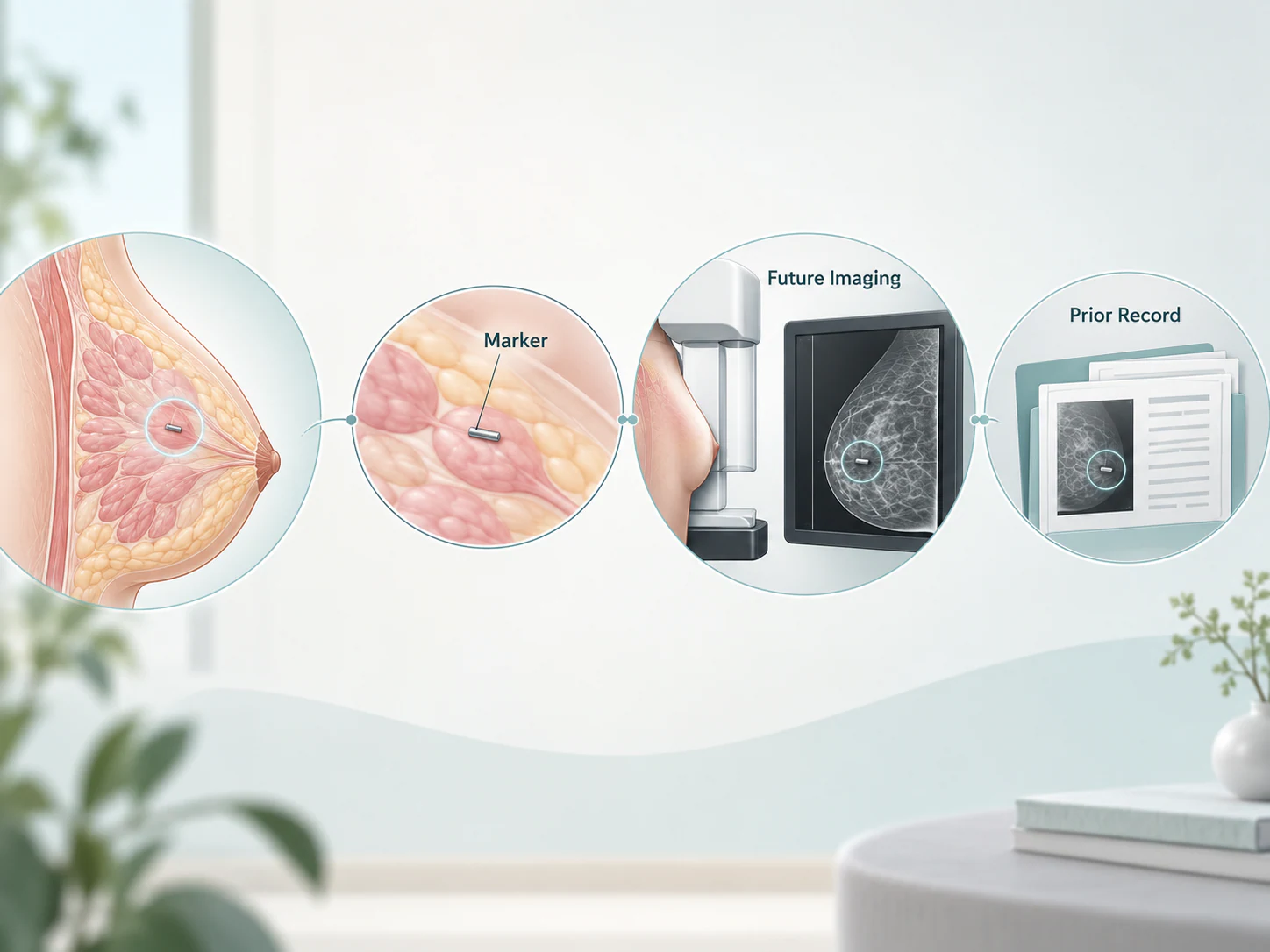 Keeping breast marker information for future imaging