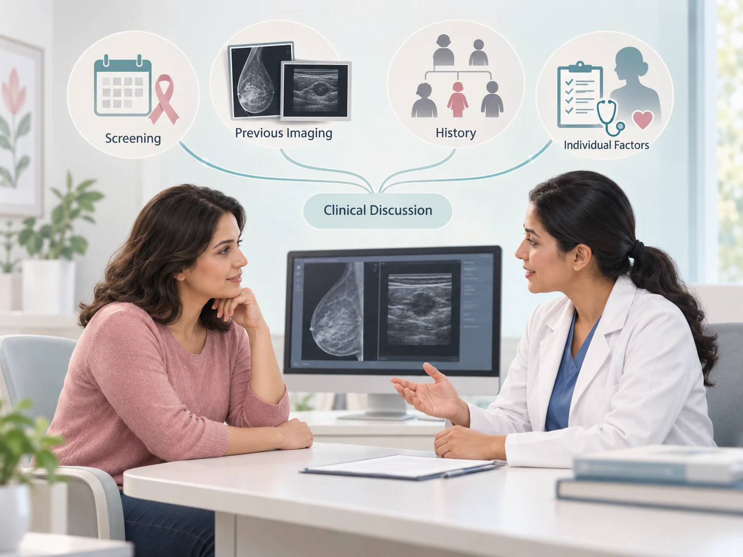 Discussing breast screening history and individual risk