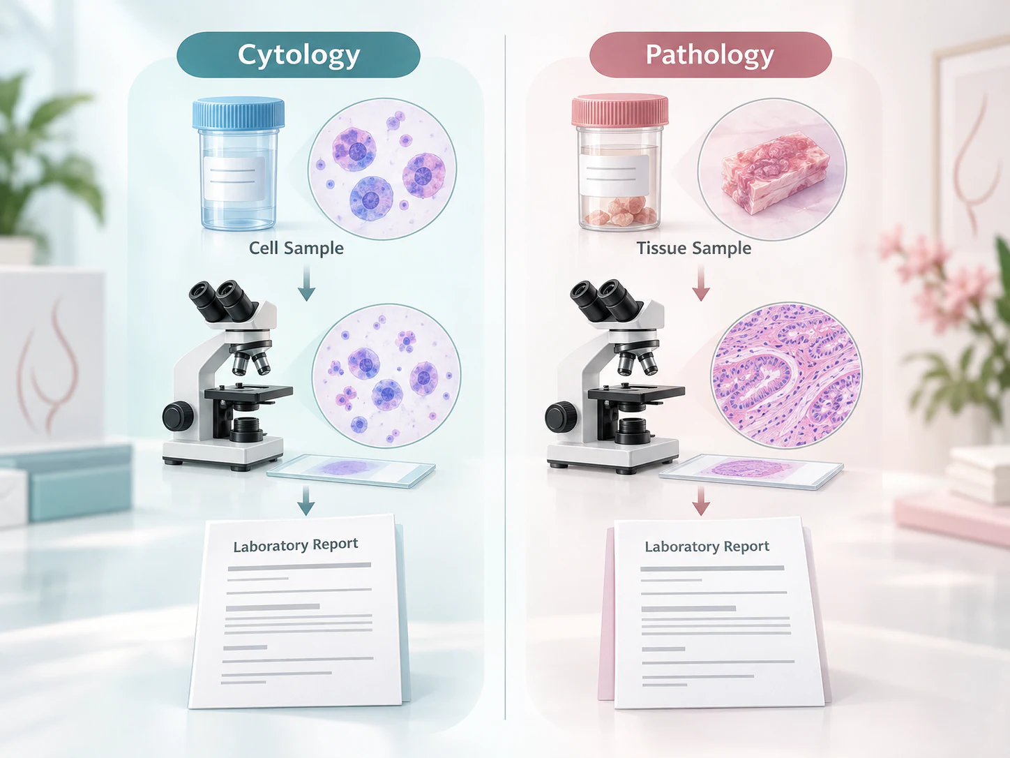Cytology and pathology reporting after breast sampling