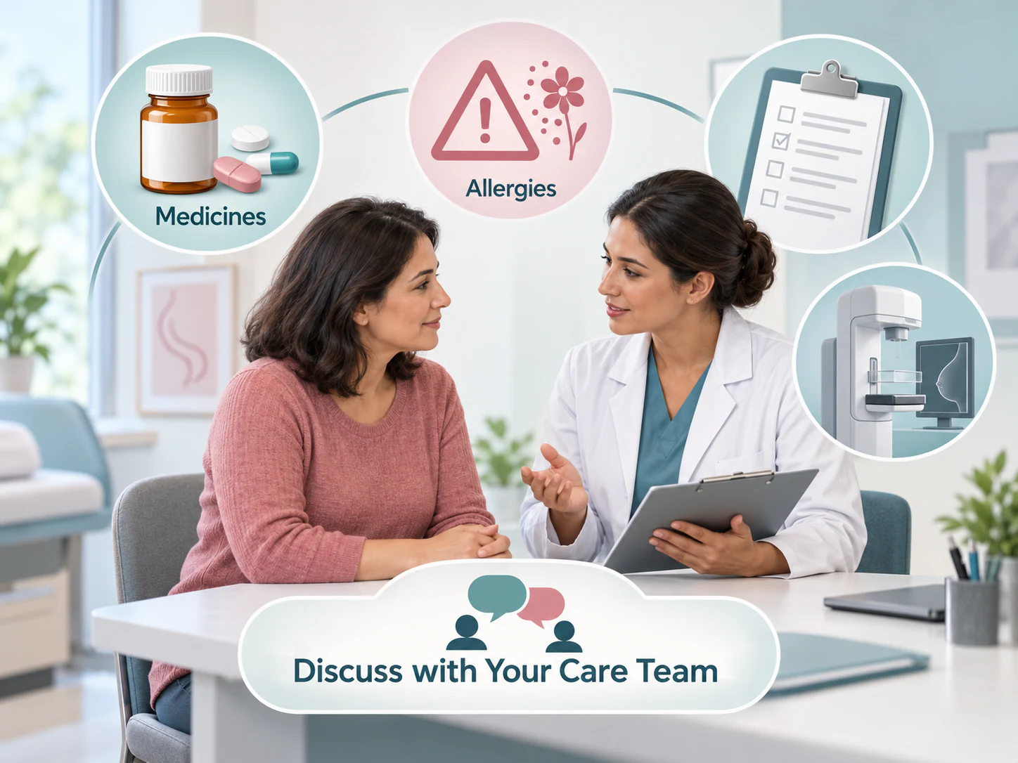 Discuss medicines and allergies with the treating team