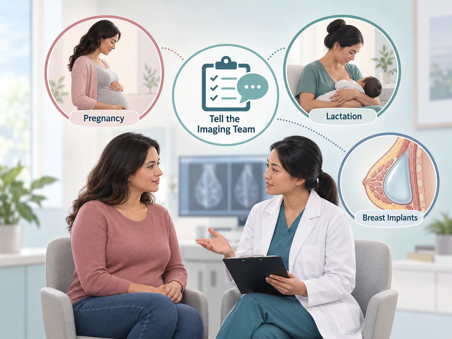 Important information to tell the breast imaging team