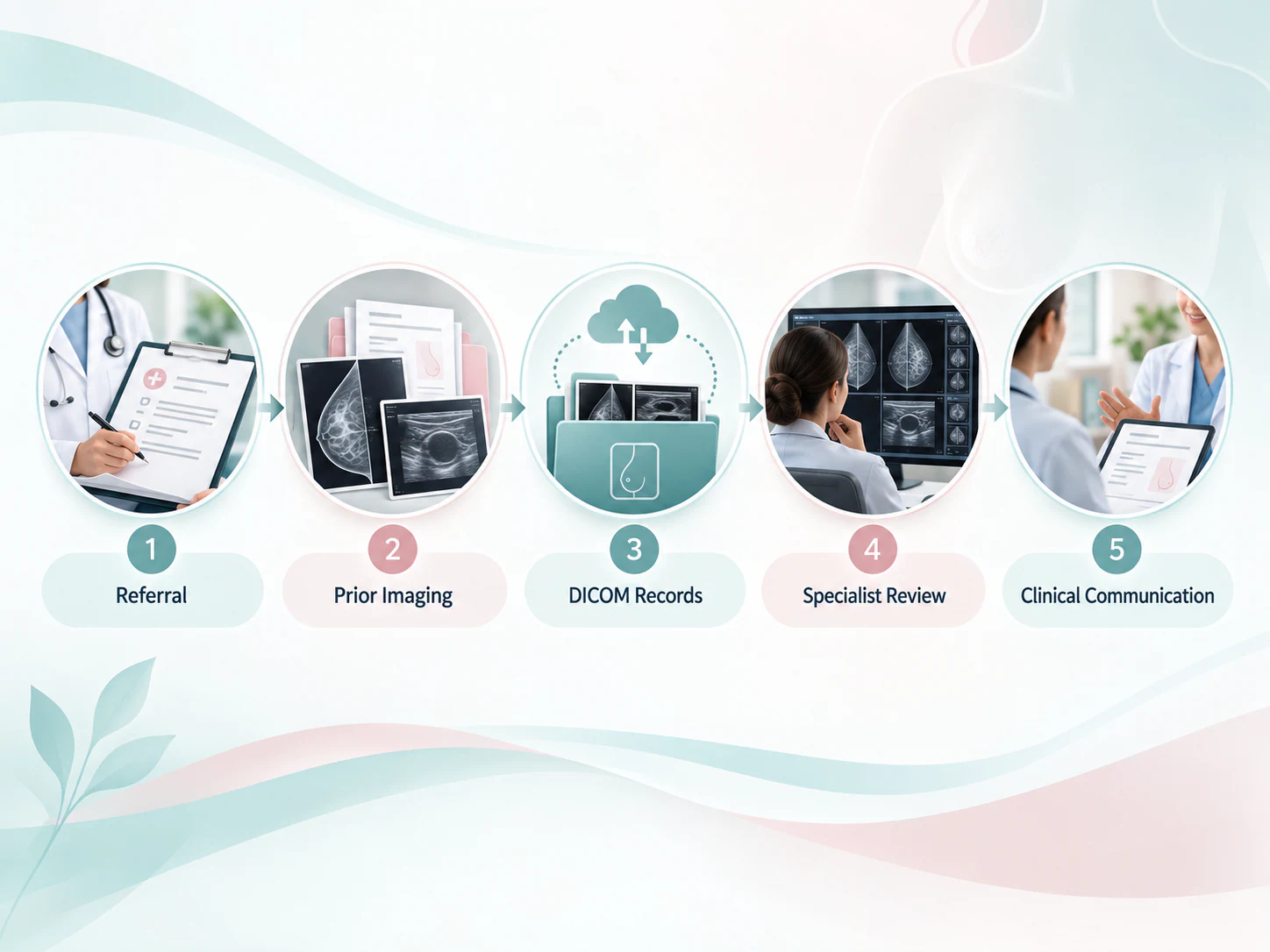 Prior breast images and referral information