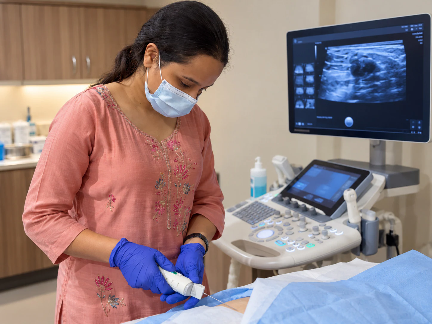 Dr. Pranjali Joshi performing an image-guided breast procedure